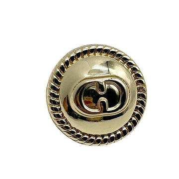 12mm round gold-tone metal button, double-D front, attached shank