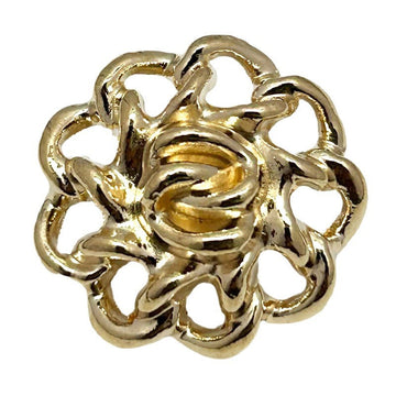 Goldfarbener Hohl-Blüten Metallknopf mit Vintage floralen Reliefs, 12.5–25 mm