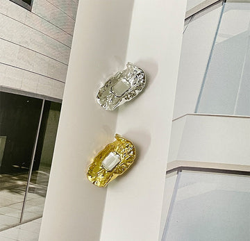 Zierknöpfe: gold & silber, rechteckig, mit Stein und Diamantoptik, 23/30mm