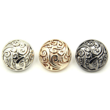 Chinese palace metal hollow cloud buttons, 12-25mm, gold/silver/gun black, shank set
