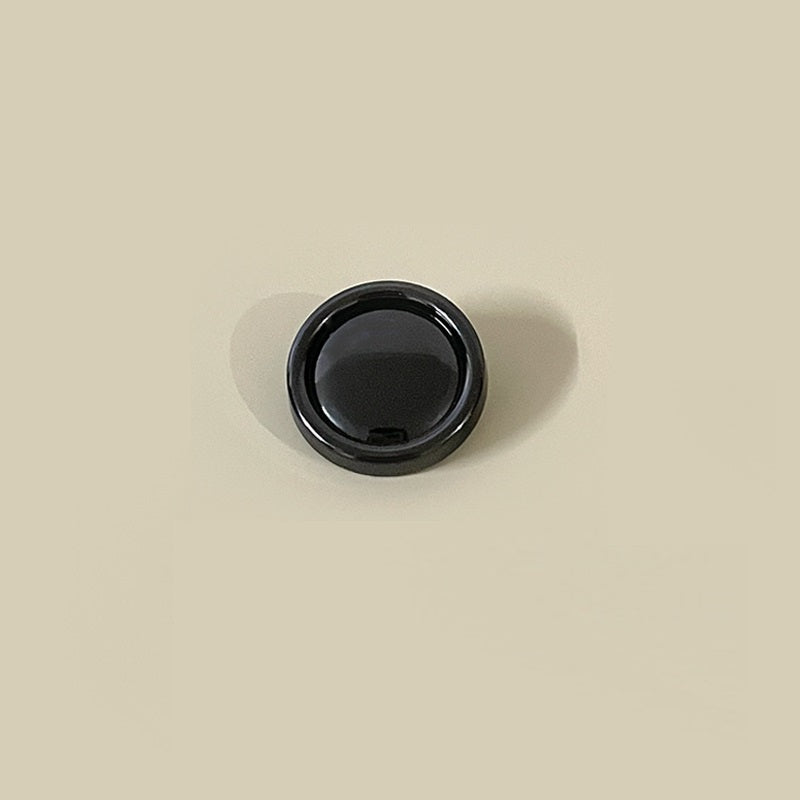Bottoni metallici rotondi concavi nero gunmetal da 15–25 mm con bordo lucido