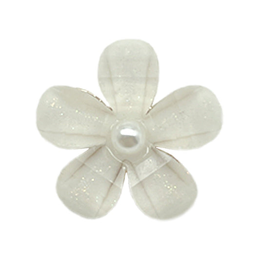 12/15/18mm Pearl Flower Transparent Metal Shank Buttons for Knit Sweater 12pcs