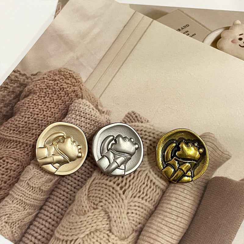 Teddy-Bären-Metallknöpfe: Bronze-, Silber- und Goldfarben, 18/23 mm