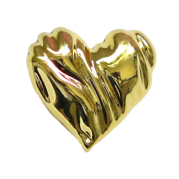 Gold heart-shaped metal button, vintage style, reflective swirl detail, 12mm