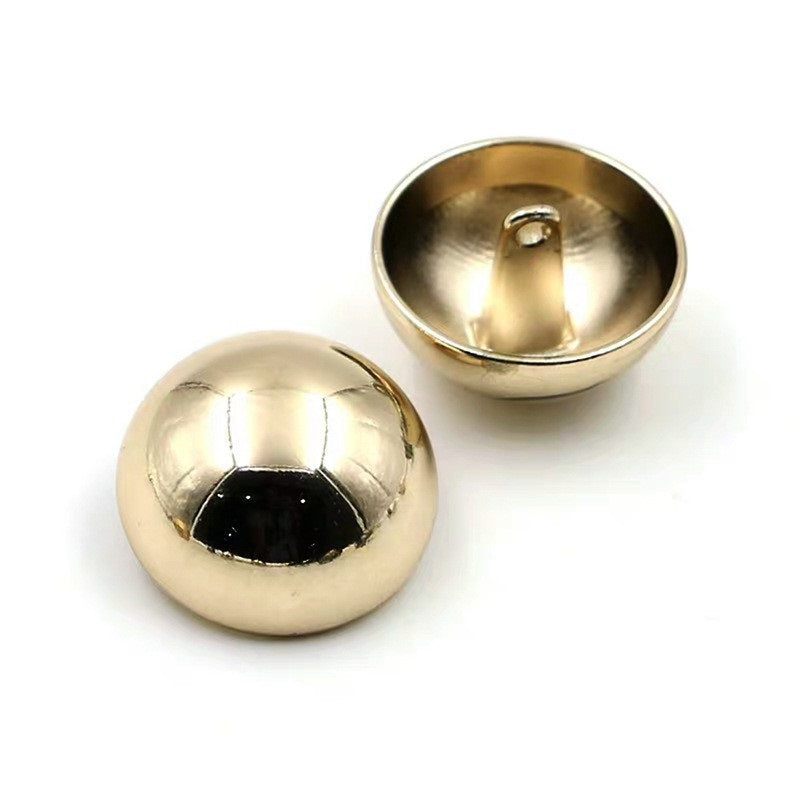 Gold mushroom buttons—front and back view with shank