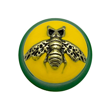 Gelbe runde Metallknöpfe mit Bienenmotiv, Vintage-Design, 23 mm
