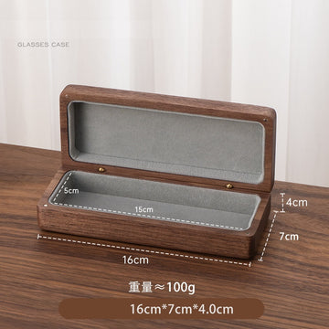 Vintage Solid Wood Eyeglass Case – Hard Shell, Magnetic Snap & Velvet Interior | Walnut or Cherry