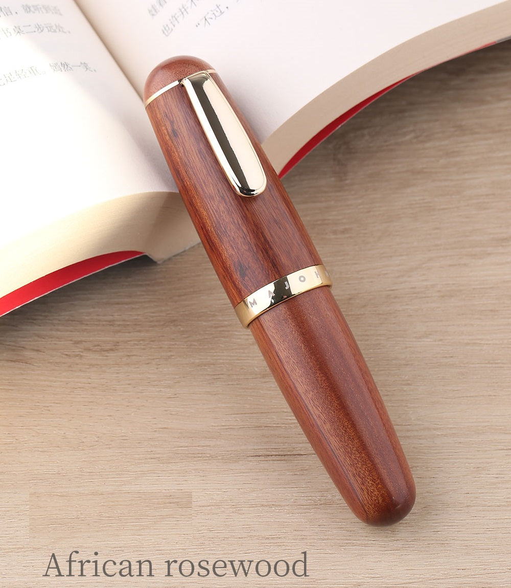 MAJOHN Q1 Solid Wood Chubby Short Fountain Pen — Cute Techo Pocket Pen Rosewood