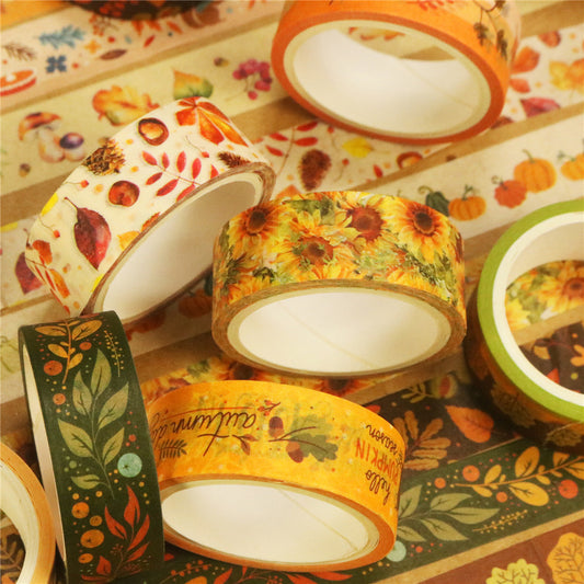 Autumn Day Washi Tape Set 10 Rolls 15mm x 5m