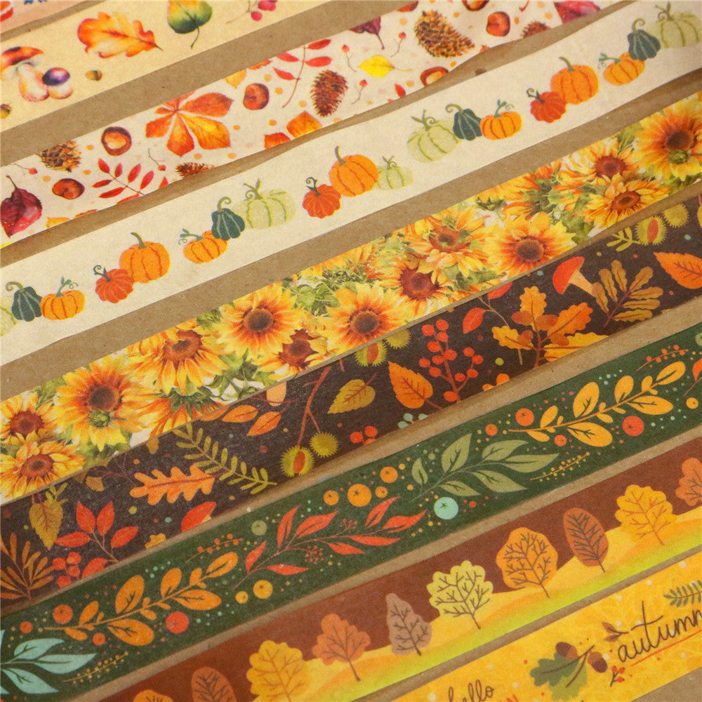 Autumn Day Washi Tape Set 10 Rolls 15mm x 5m