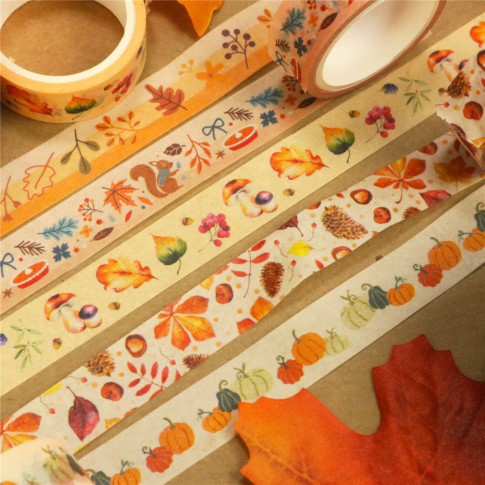 Autumn Day Washi Tape Set 10 Rolls 15mm x 5m