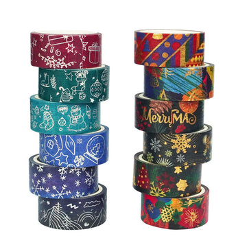 Merry Chiristmas Washi Masking Tape Set 12 Rolls