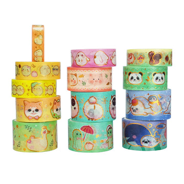Cute Animal Washi Masking Tape Set 13 Rolls - TTpen