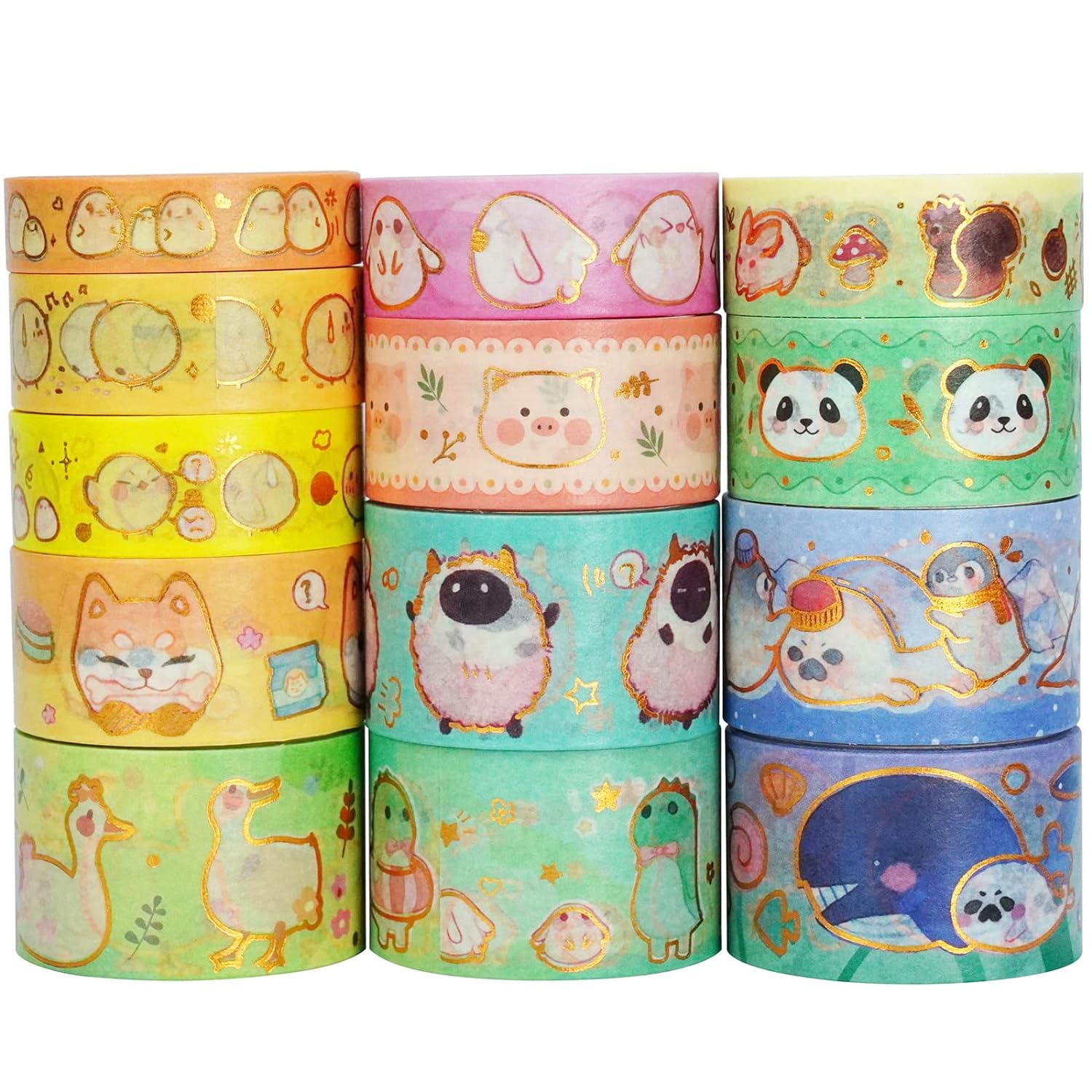 Cute Animal Washi Masking Tape Set 13 Rolls