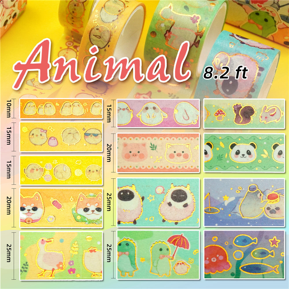 Cute Animal Washi Masking Tape Set 13 Rolls