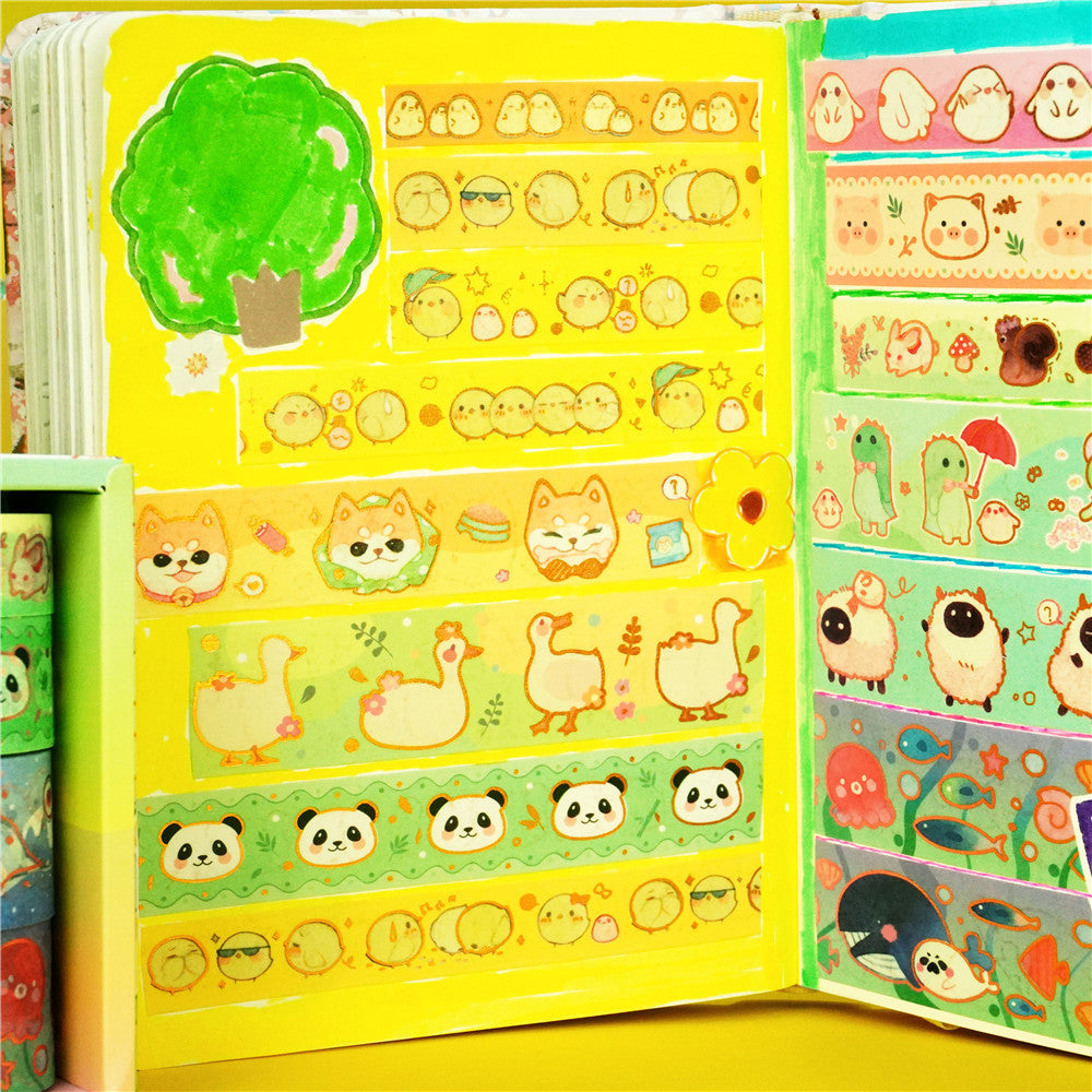 Cute Animal Washi Masking Tape Set 13 Rolls