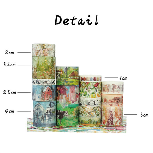 Mountain Forest Washi Masking Tape Set 17 Rolls