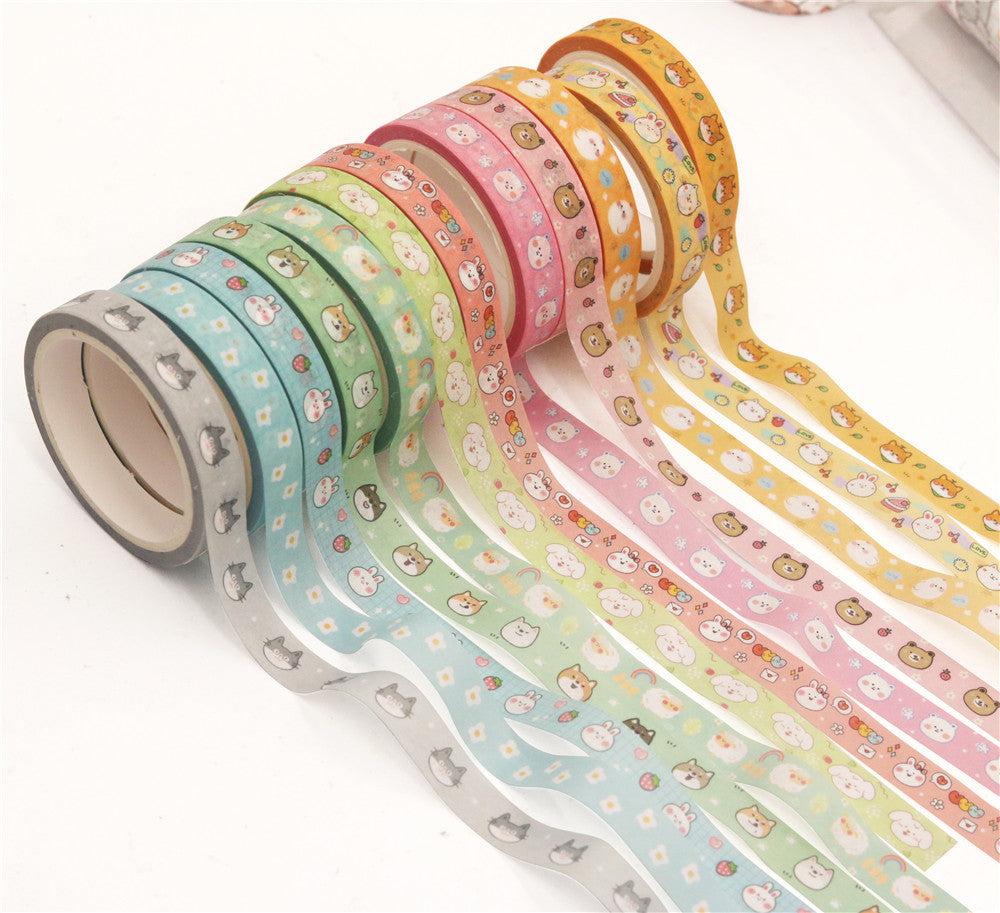 Cute Animals Washi Tape Set 18 Rolls