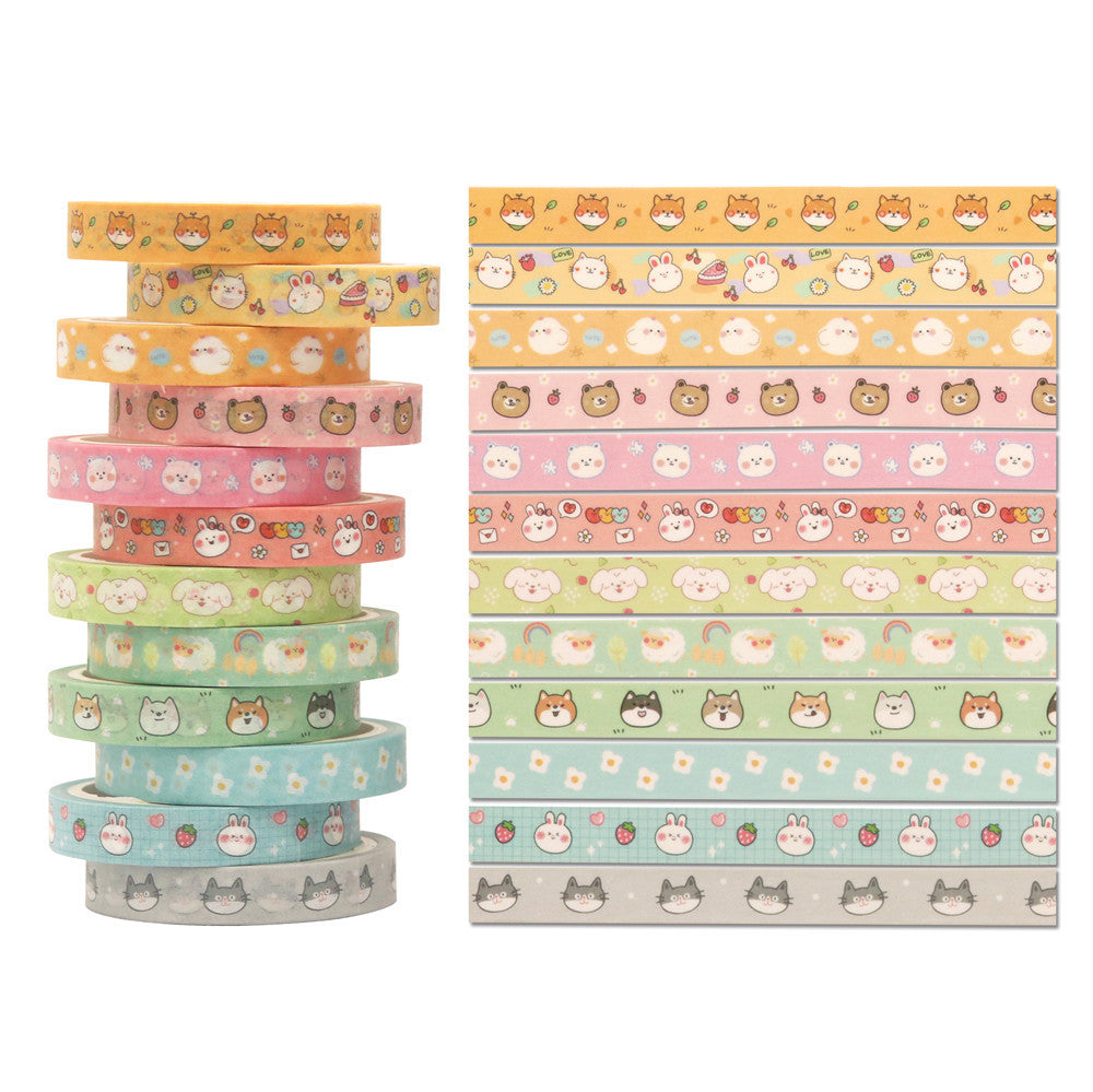 Cute Animals Washi Tape Set 18 Rolls