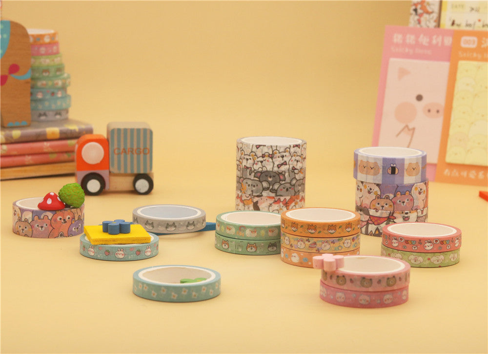 Cute Animals Washi Tape Set 18 Rolls