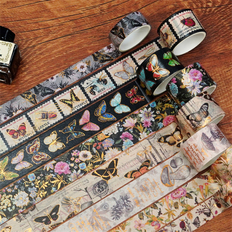 Vintage Butterfly Floral Washi Masking Tape Set 18 Rolls