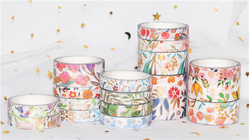 Bloodming Floral Gold Washi Tape Set 18 Rolls