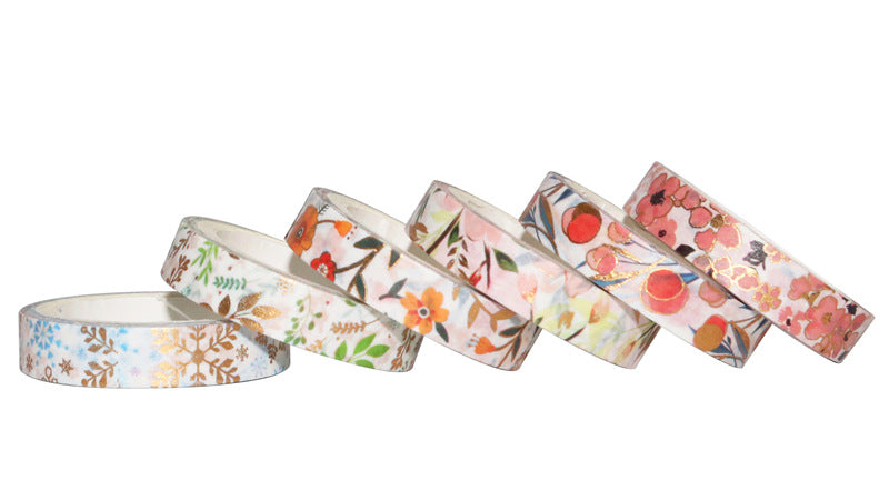 Bloodming Floral Gold Washi Tape Set 18 Rolls