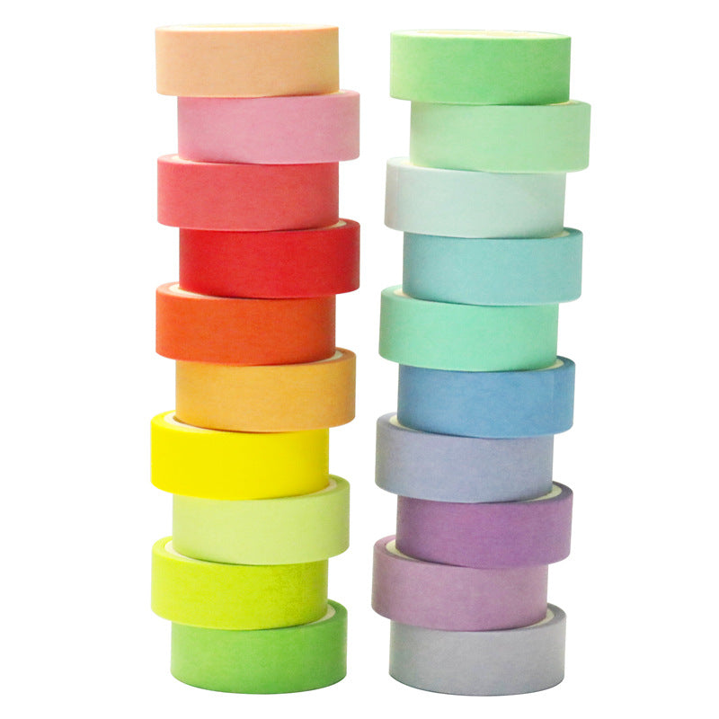 Rainbow 20 Colors Masking Washi Tape Set - 15mm x 5m