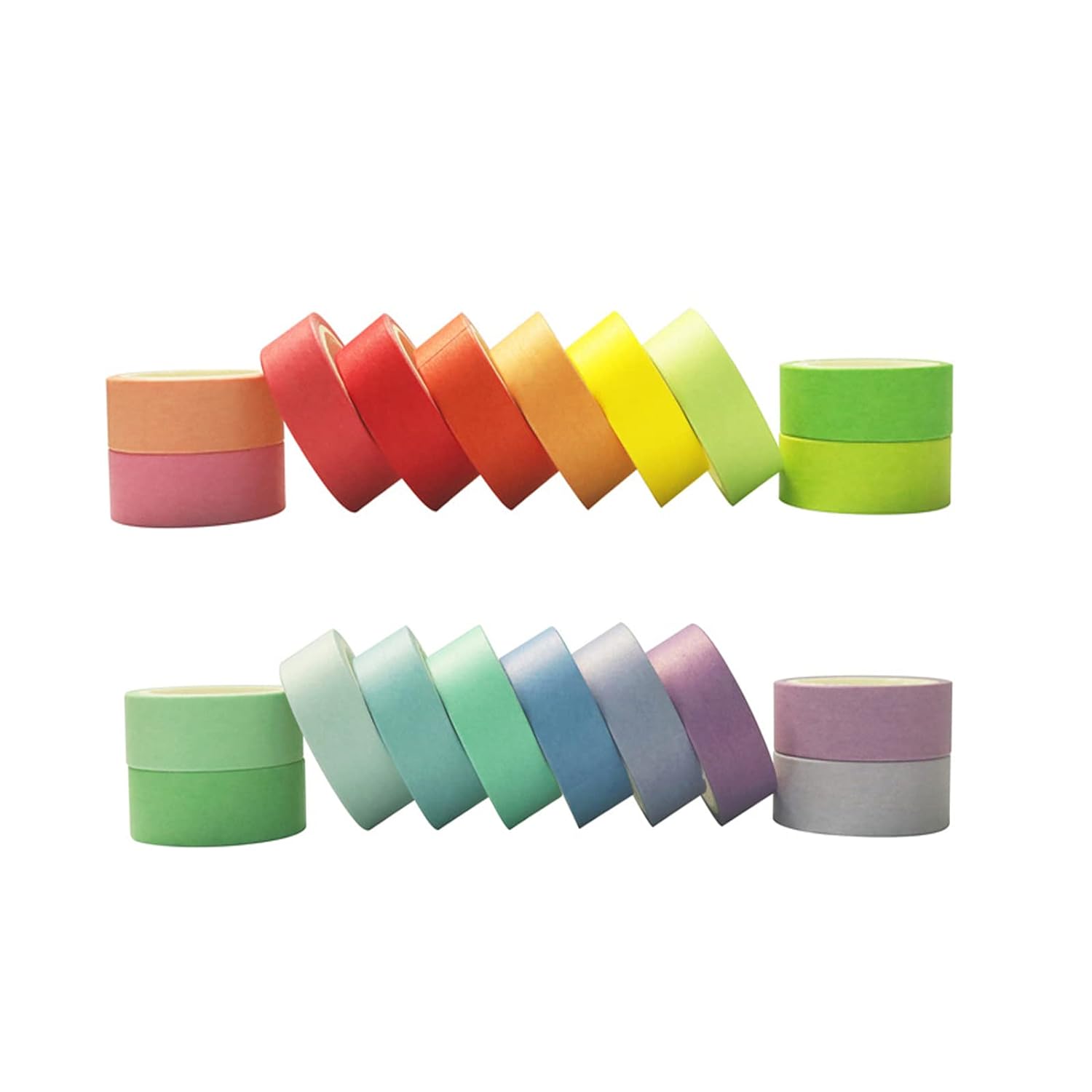 Rainbow 20 Colors Masking Washi Tape Set - 15mm x 5m
