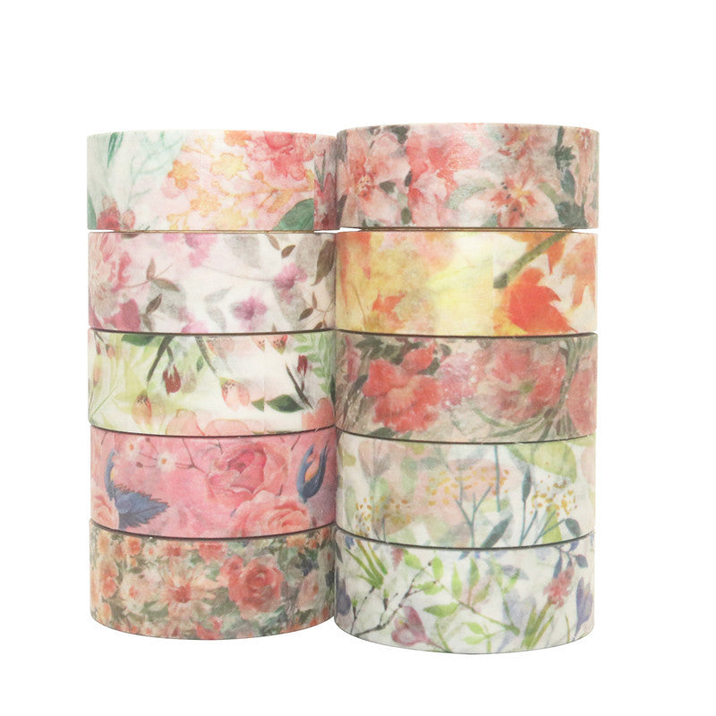 20 Rolls Spring Flowers Washi Tape Set 15mm x 4m