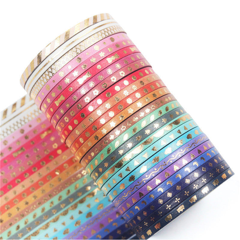 24 Rolls Skinny Washi Tape Set Slim 3mm x 5m