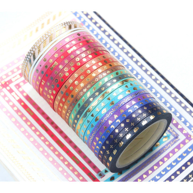 24 Rolls Skinny Washi Tape Set Slim 3mm x 5m