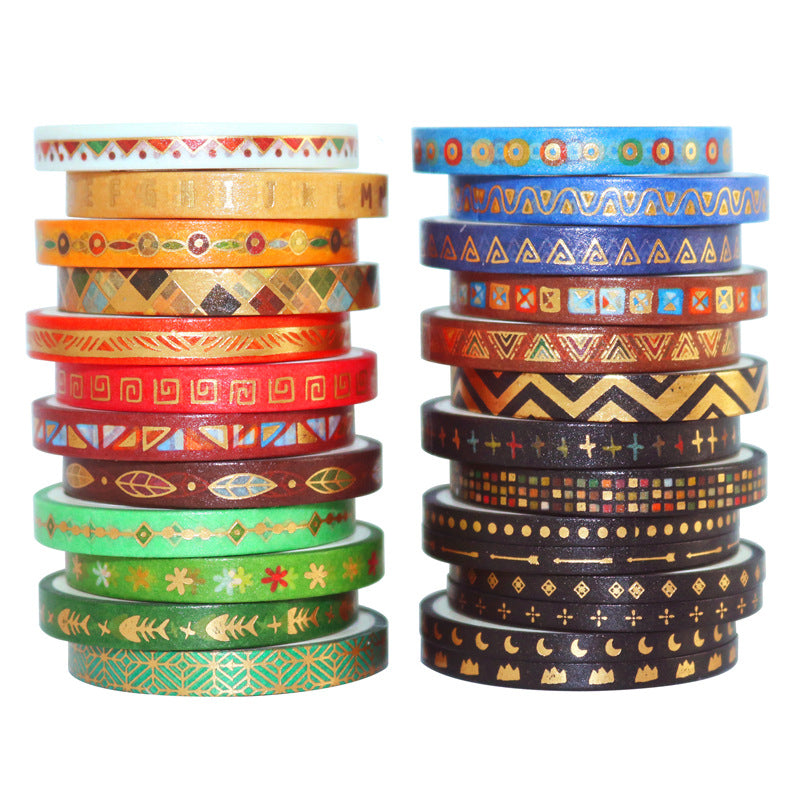 Slim Tribal Style Washi Masking Tape Set 26 Rolls