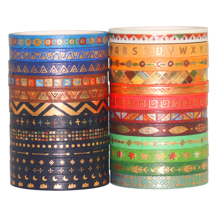 Slim Tribal Style Washi Masking Tape Set 26 Rolls