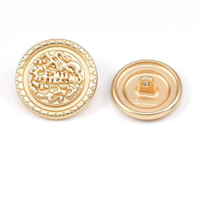 3/4 Zoll Metall-Knöpfe: Vorder- und Rückseite, hellgold/Tea Gold, Pferde-Wellen-Relief