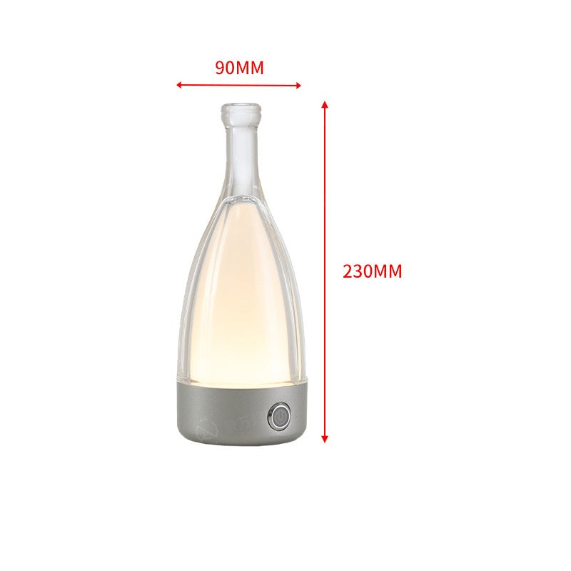 Wine Bottle Rechargeable Table Lamp Cordless Bar Atmosphere Light Silver