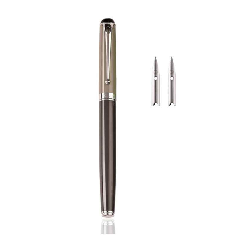Wing Sung 9327 Fountain Pen Morandi Color – Silver Iridium Nib Light Gray