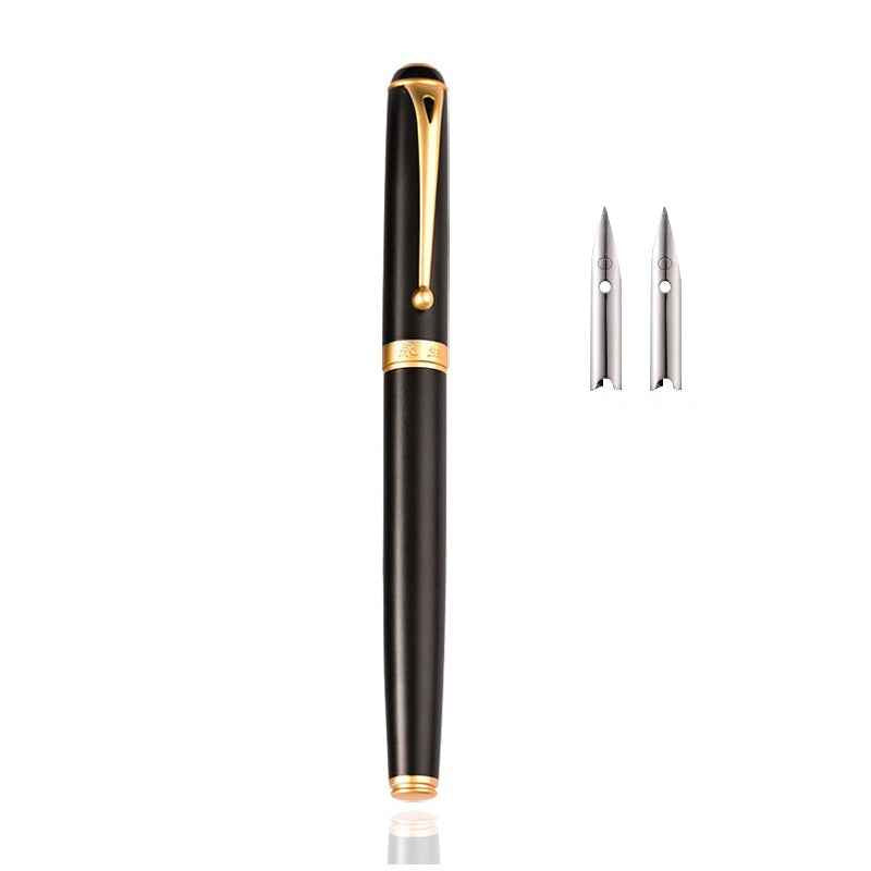 Wing Sung 9327 Fountain Pen Morandi Color – Silver Iridium Nib Black Gold