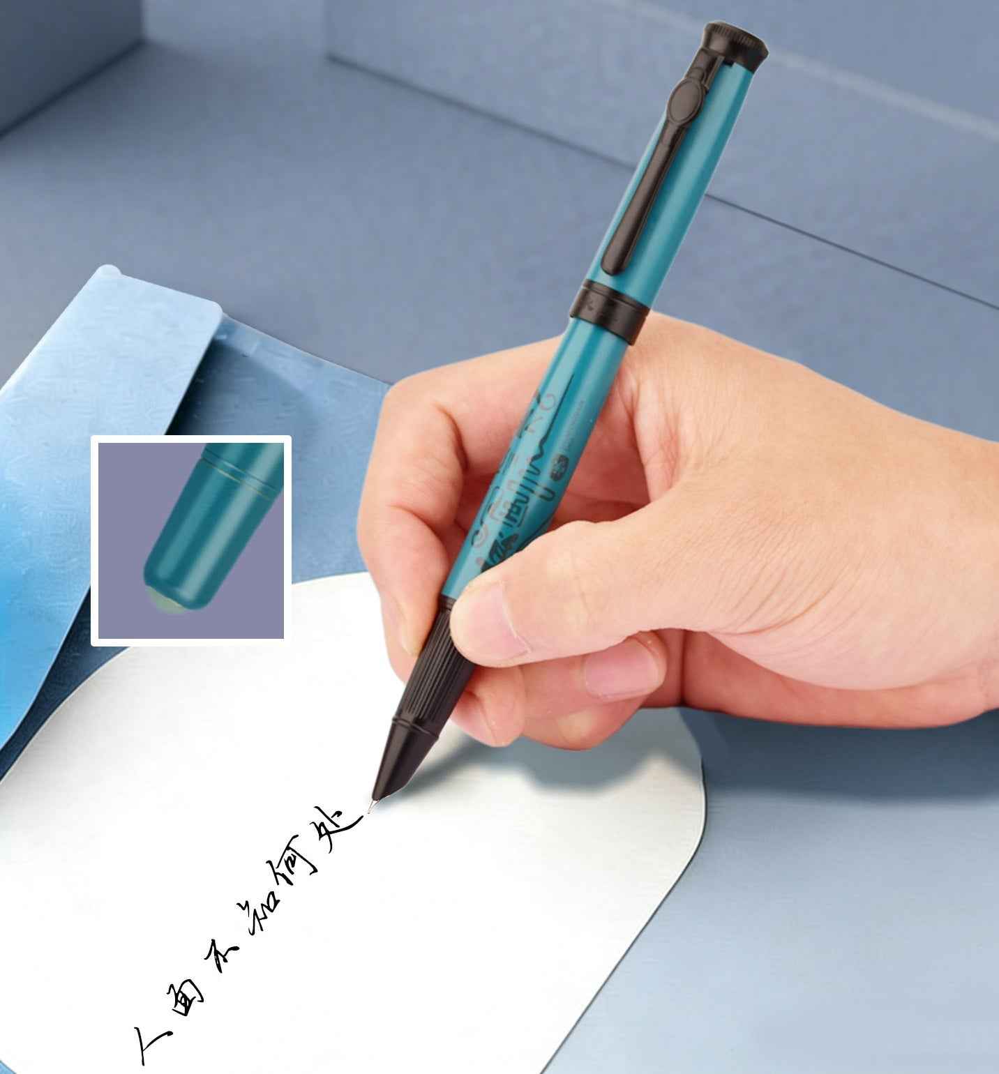 Wing Sung 9581 Fountain Pen 5 Nib Set – Metal Body Amber Green Obsidian