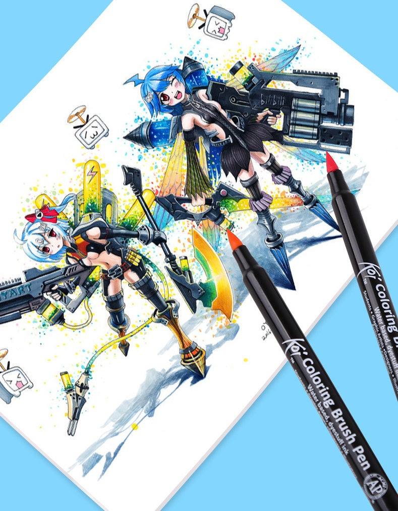 SAKURA Koi Colouring Brush Pen Set - Pack of 12 Pens