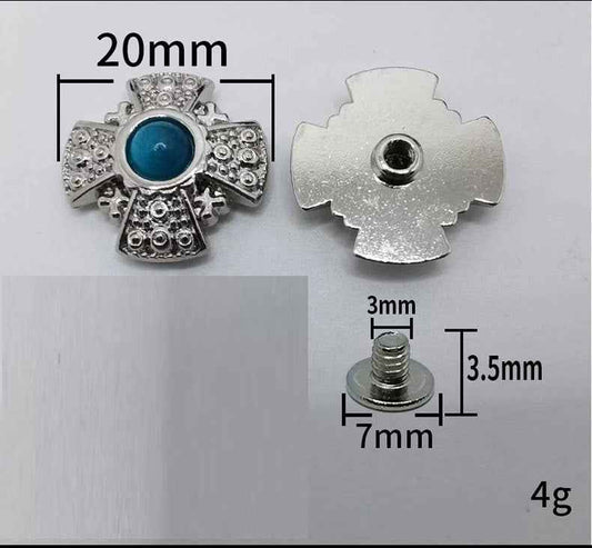 20MM Punk Belt Screw Studs – Zinc Alloy Cross Rivets 20 Pack