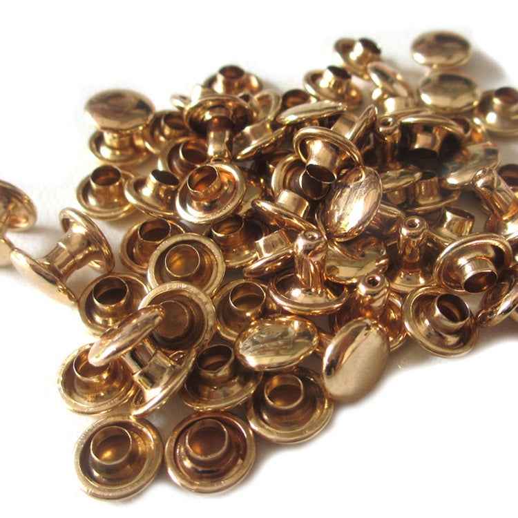 Bronzefarbene Metall-Druckknöpfe mit flacher Doppel-Kappe, 100er Pack