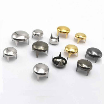 2-16mm round 4-prong rivets, mixed silver, gold, gunmetal, bronze caps