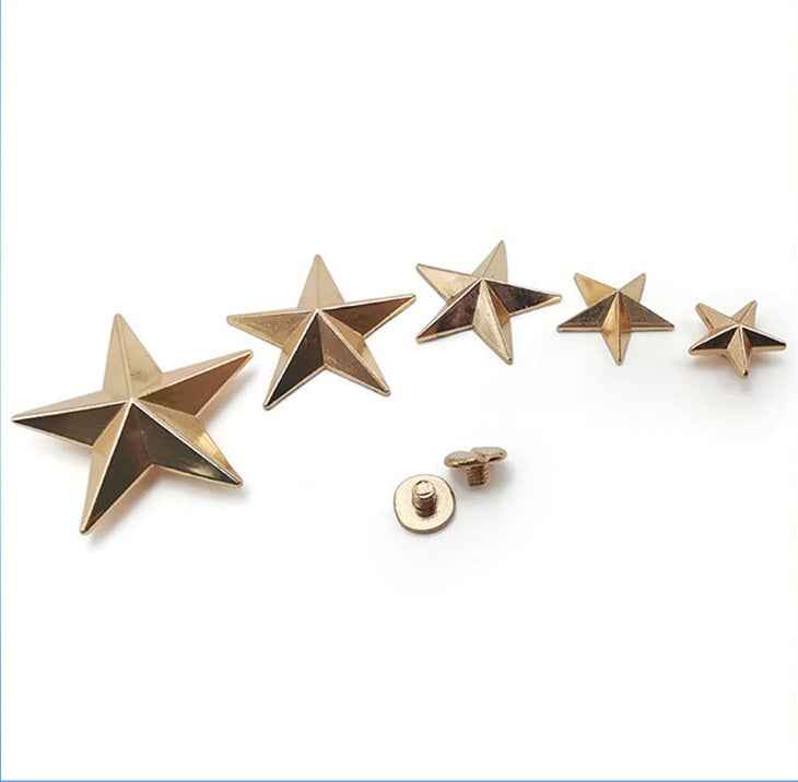 Star rivet screws with backing hardware—star studs and threaded screw posts