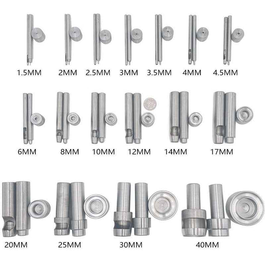 1.5mm-40mm Grommet Setter Hollow Punch Eyelet Hole Punch Die Tool