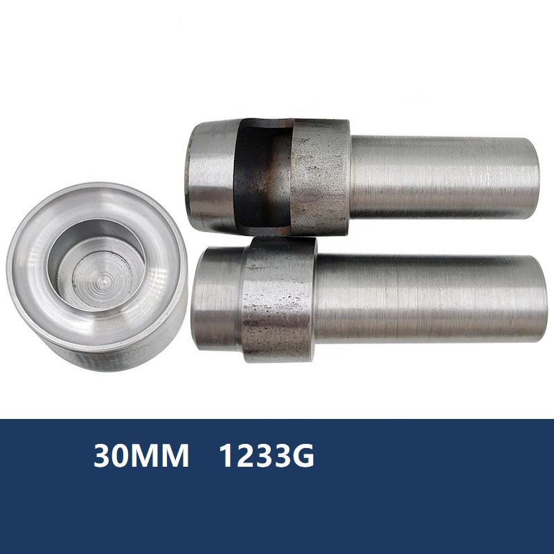 Grommet setter hollow punch die tool set, 30mm size, steel die cups and punches