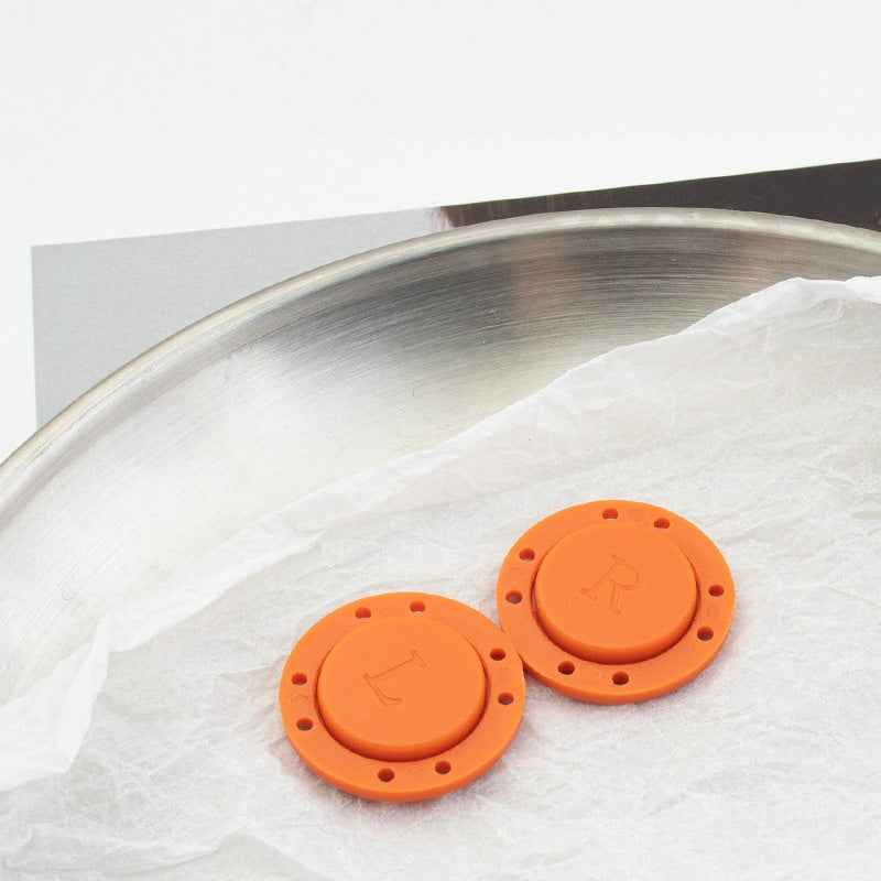 Runde orange Magnet-Kunststoffknöpfe mit Löchern, 2er Paar für Mantel & Cardigan