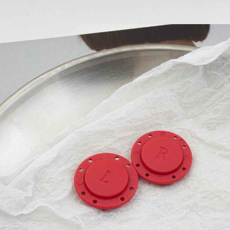 Runde rote Magnet-Kunststoffknöpfe mit Löchern, 2er Paar für Mantel & Cardigan