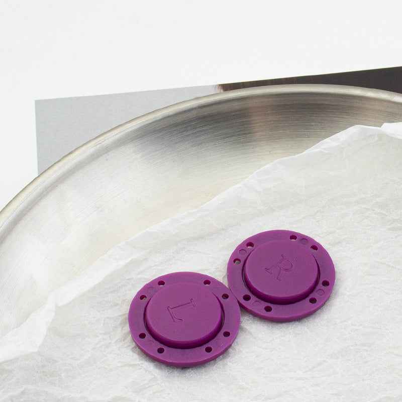 Runde magnetische Acrylknöpfe, Lila, 2er-Set mit Lochrand (Trenchcoat/Cardigan)