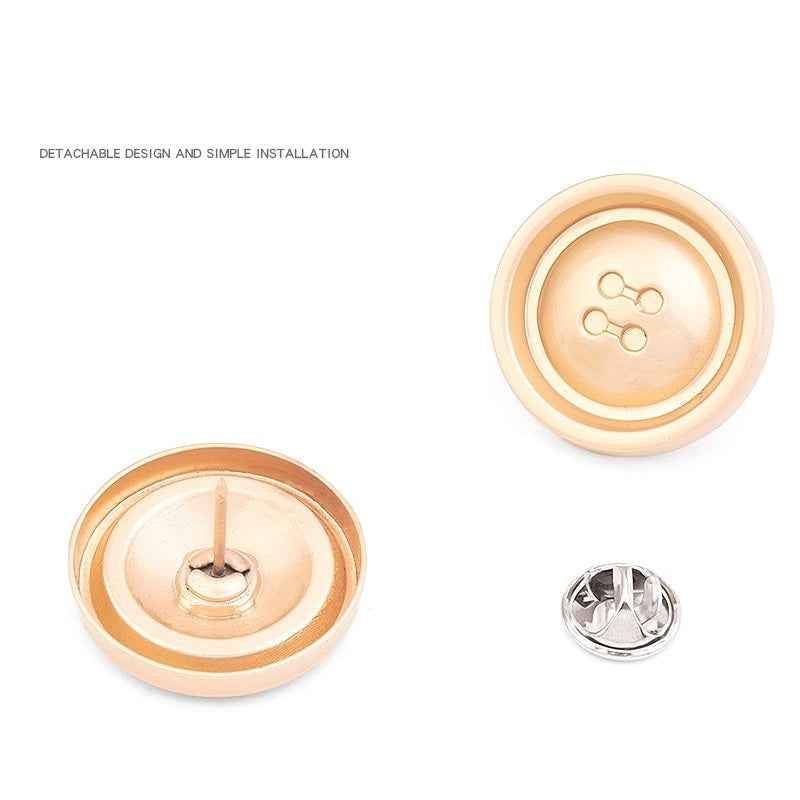 No-sew detachable pin snap buttons, fog gold with snap post